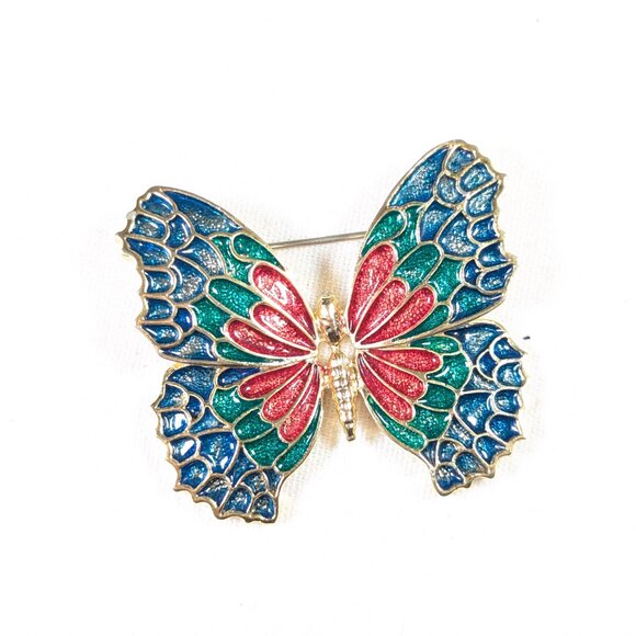 enamel butterfly brooch, insect pin, butterfly pin - Picture 4 of 5